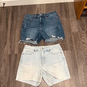 Old Navy Women's Jean Shorts - Dark Blue and Light Blue